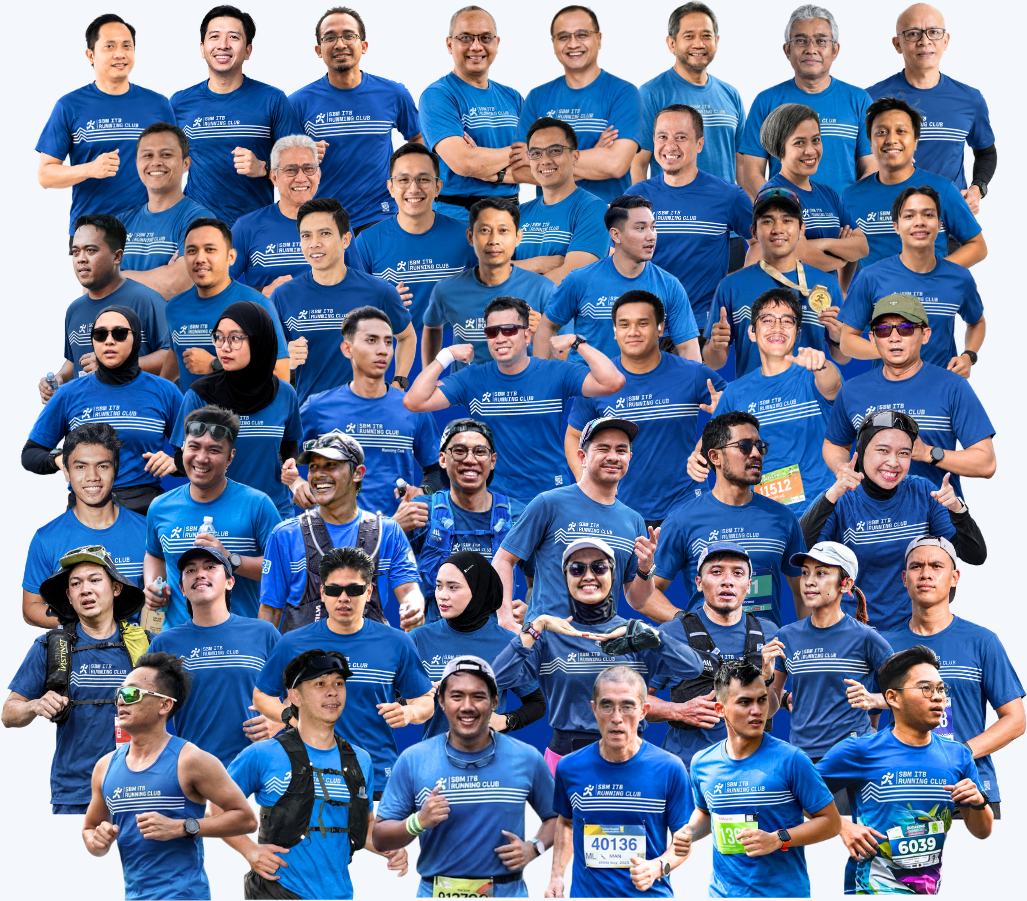 The 50 SBMRC 2026 runners in SBM ITB Running Club jerseys